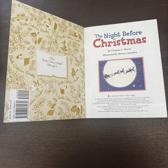 A Little Golden Book The Night Before Christmas Santa Children's Book 2001 VTG - Picture 2 of 10